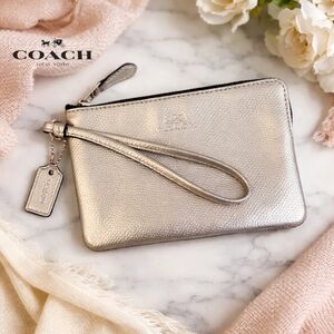 Coach Metallic Corner Zip Wristlet